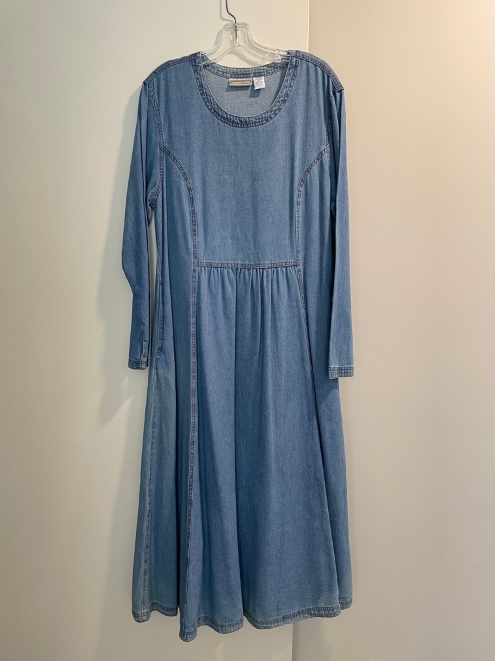 Coldwater Creek Denim Long Sleeve Maxi Dress 90’s Y2K